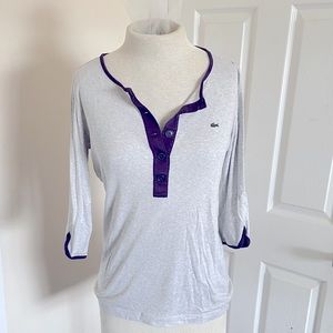 Lacoste | Grey & Purple Henley 🐊